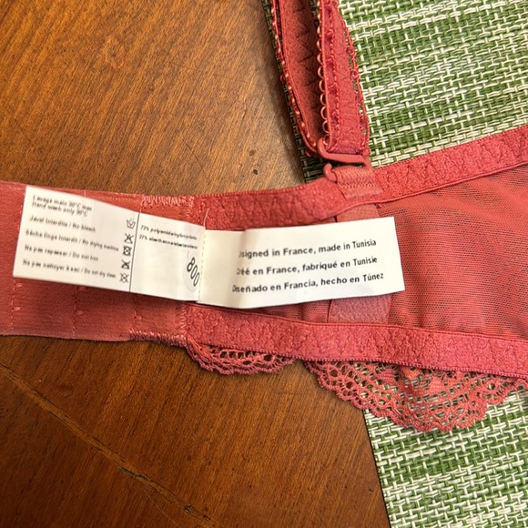 SIMONE PERELE Karma Demi-Cup Convertible Lace Bra. Deep Rose Size 34D NWT - Picture 5 of 10